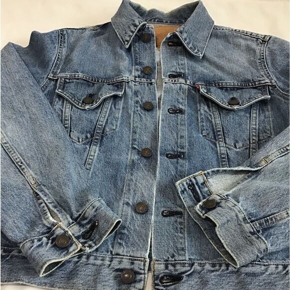 Levi’s Jean Jacket Big E Trucker Style Jacket Button J02 Vintage 80-90’s Size 38 - Picture 7 of 16